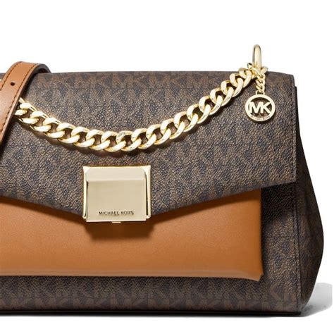 michael michael kors lita medium two tone logo crossbody bag|crossbody bag Michael Kors.